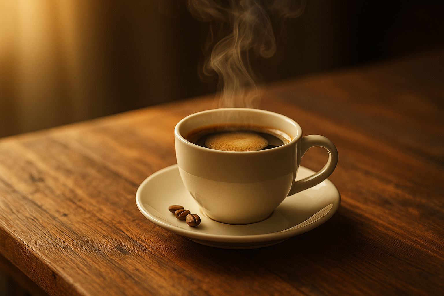 Ly cà phê bốc khói